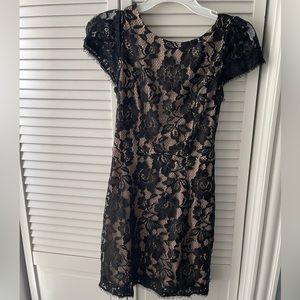 Forever 21 body con dress, lace overlay dress, size small